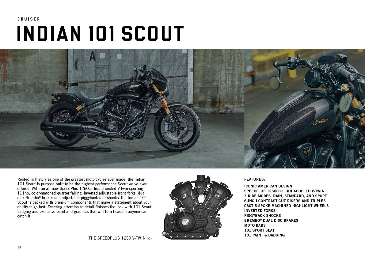 A magazine ad for Indian motorcycles shows a close up of a motorcycle engine and a side view of a motorcycle. AI generated content